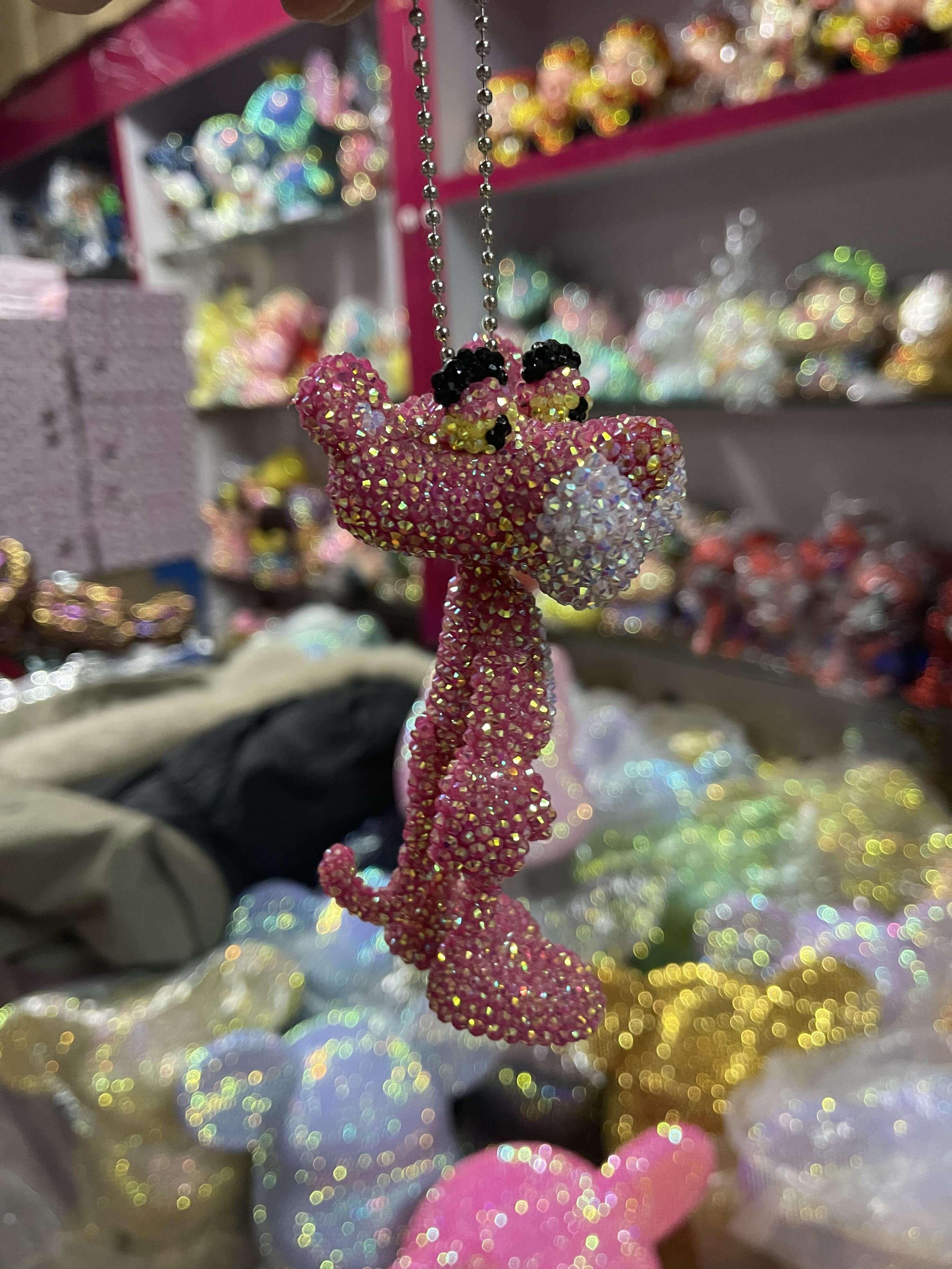 13cm high DIY The Pink Panther Keychain  (with glue tools)