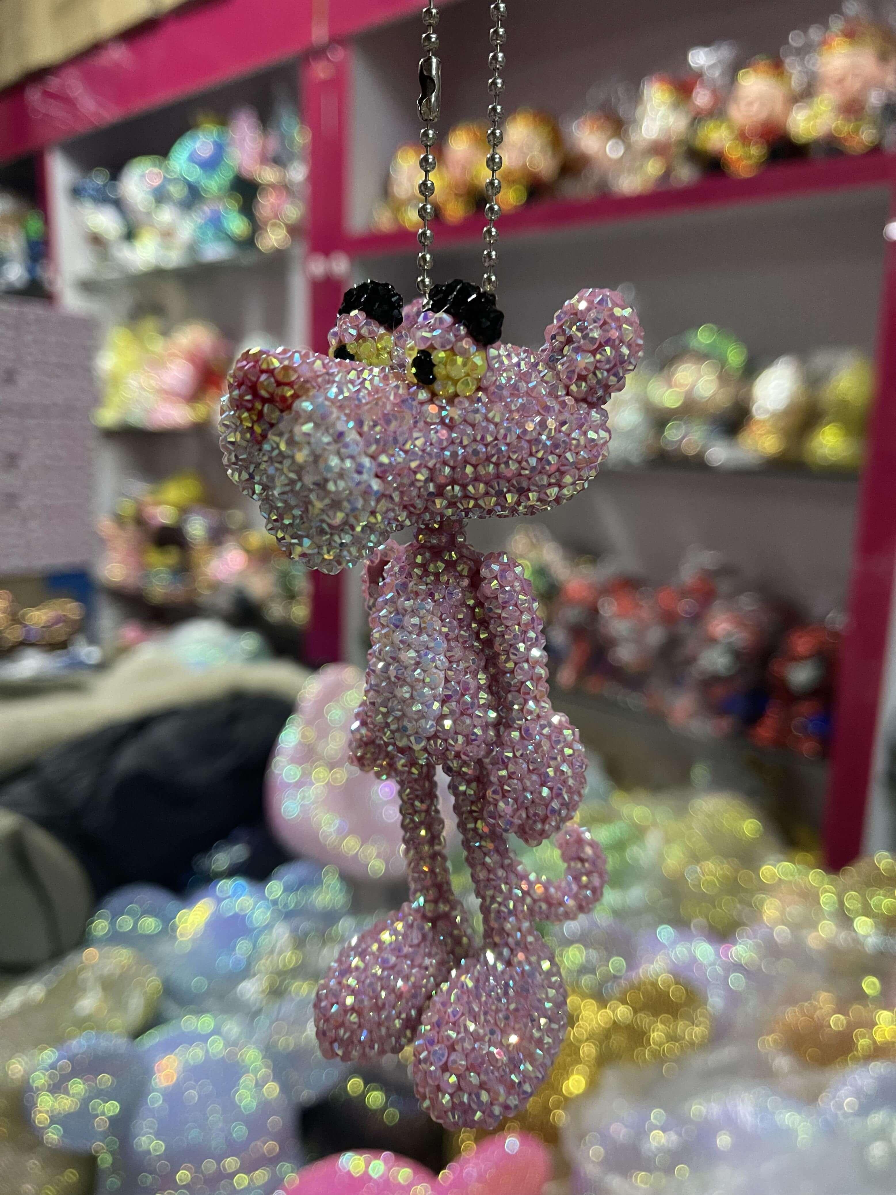 13cm high DIY The Pink Panther Keychain  (with glue tools)