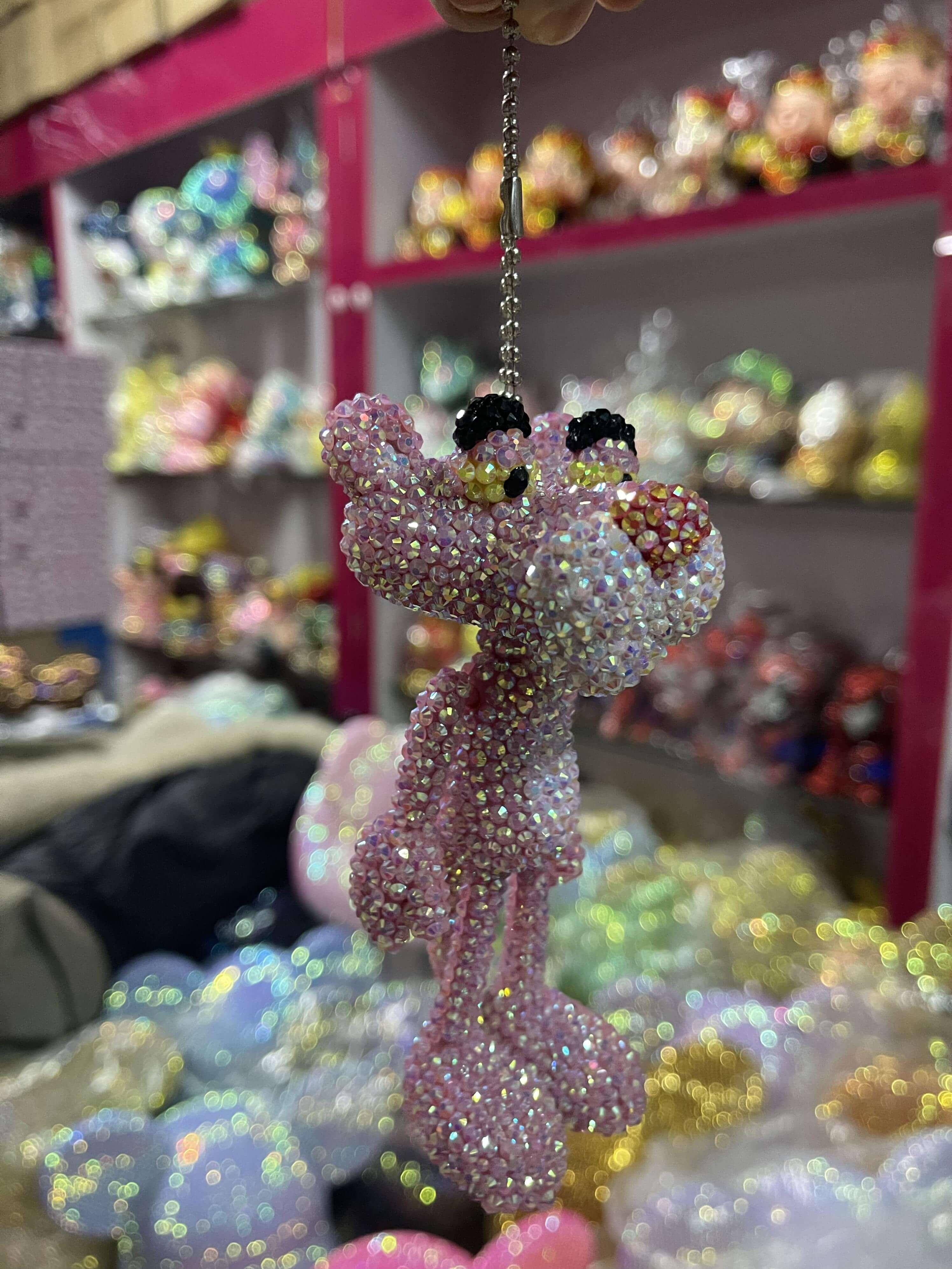 13cm high DIY The Pink Panther Keychain  (with glue tools)