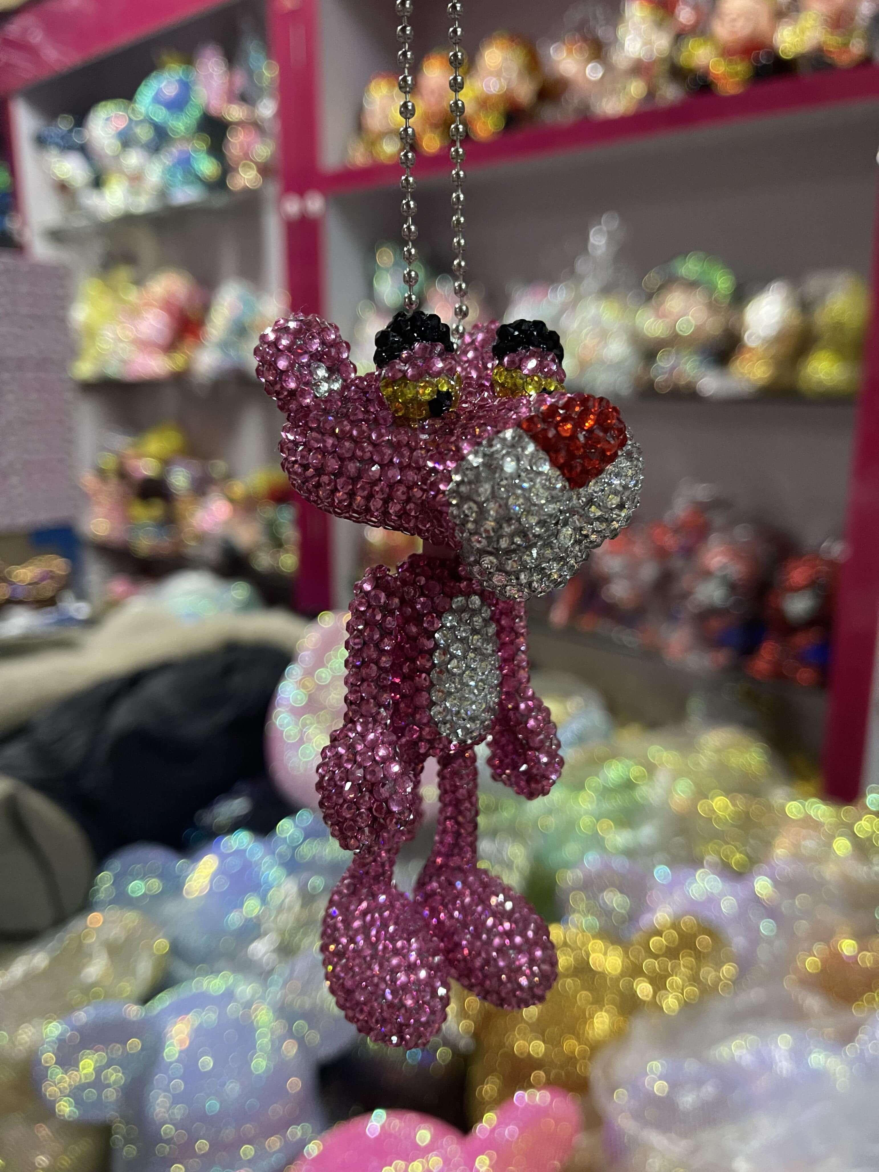 13cm high DIY The Pink Panther Keychain  (with glue tools)