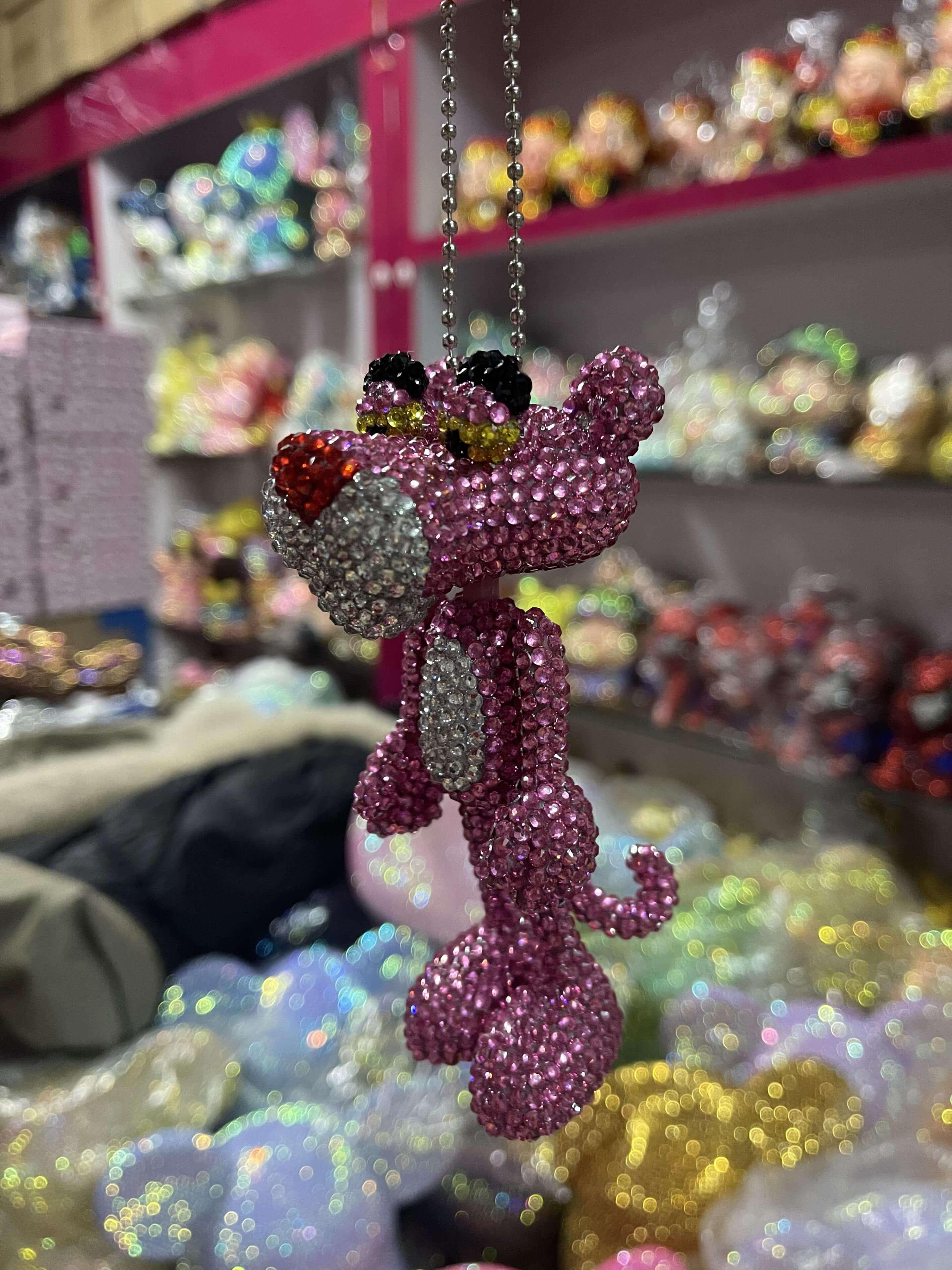 13cm high DIY The Pink Panther Keychain  (with glue tools)