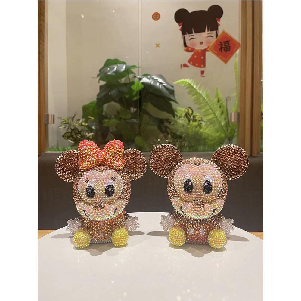 14cm high DIY Mickey Minnie piggy bank (with glue tools)