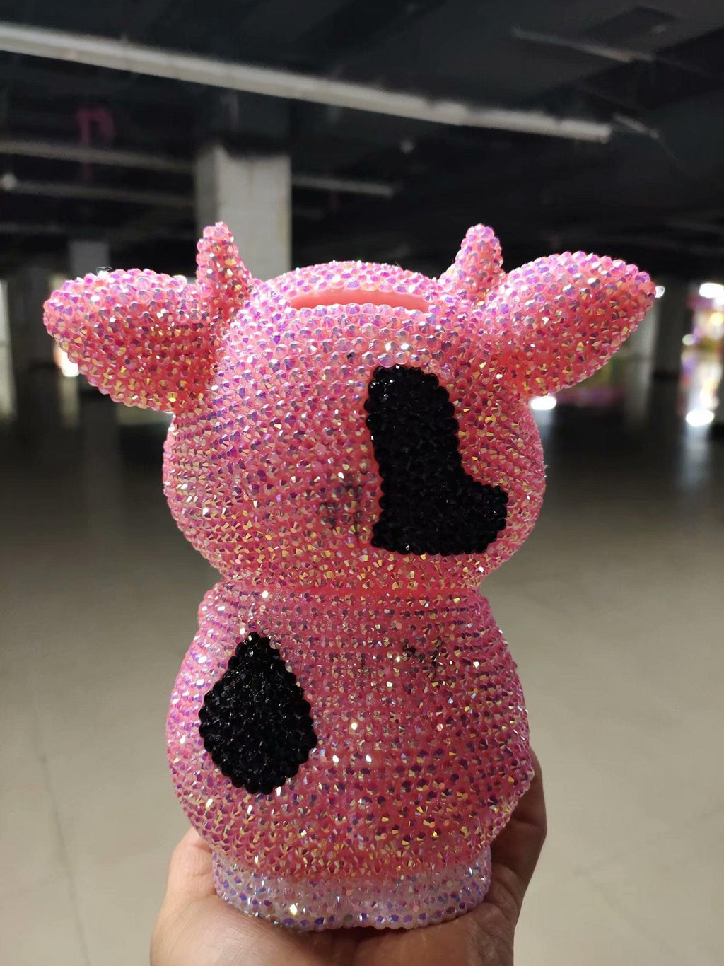 18cm high DIY Pink cow (with glue tools)
