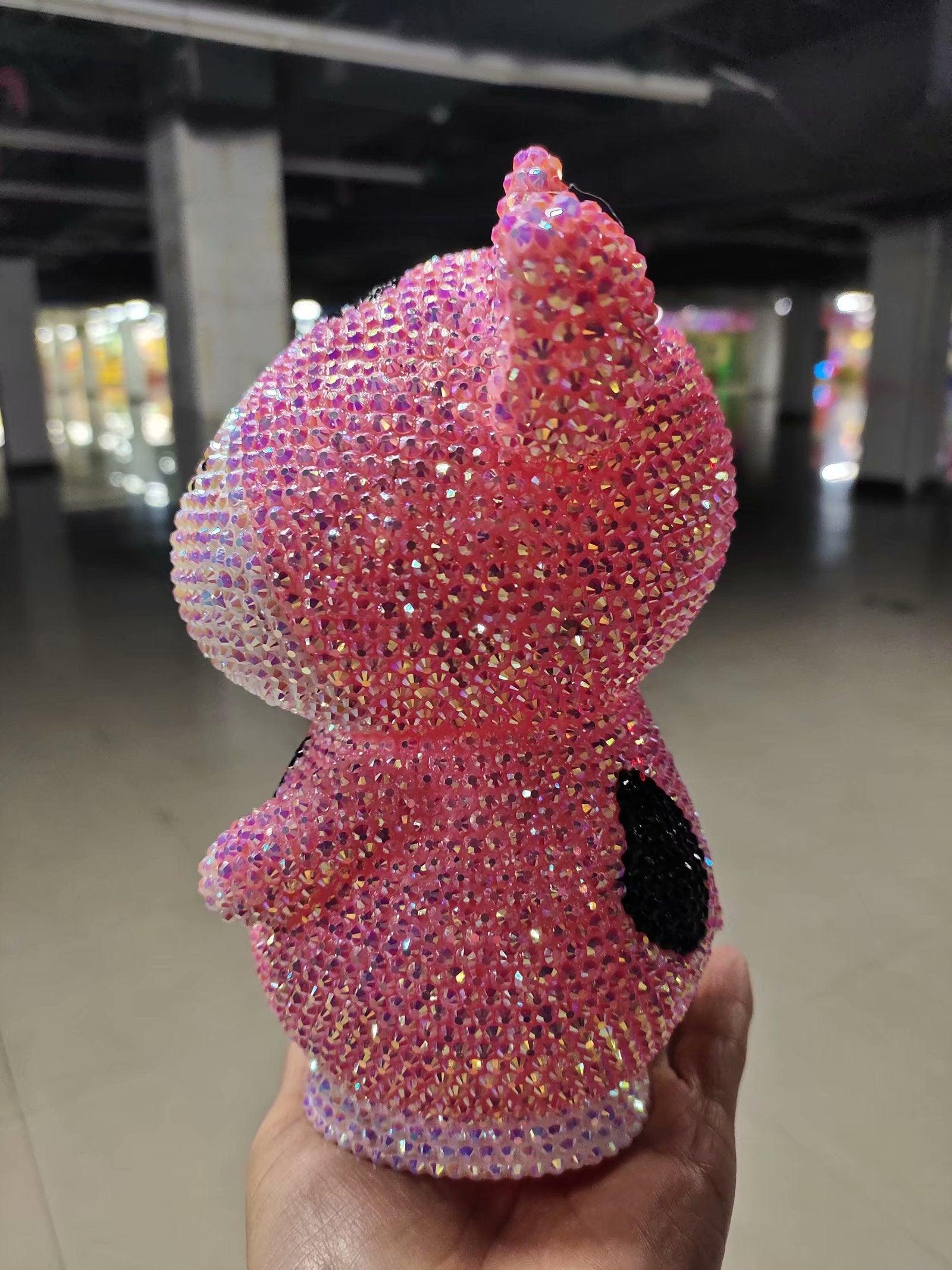 18cm high DIY Pink cow (with glue tools)