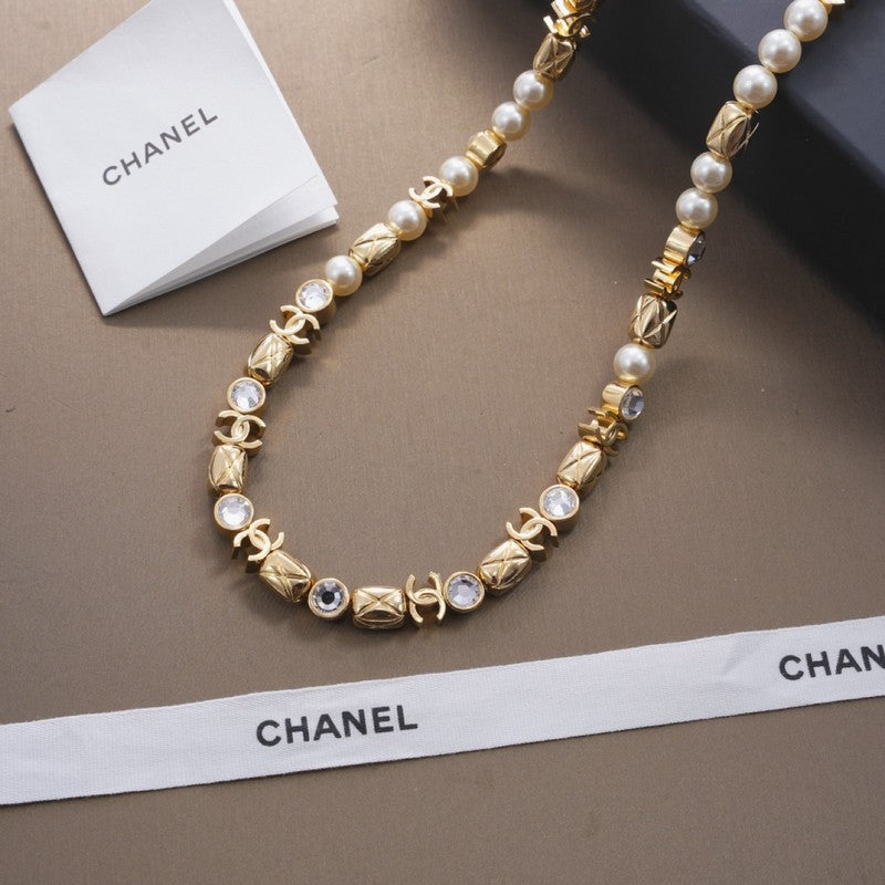 18K  Chanel 26C Crystal Long Necklace